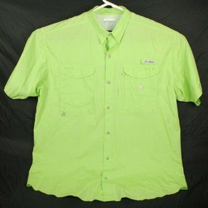 Columbia PFG Mens Shirt XL Green Omni Shade Short